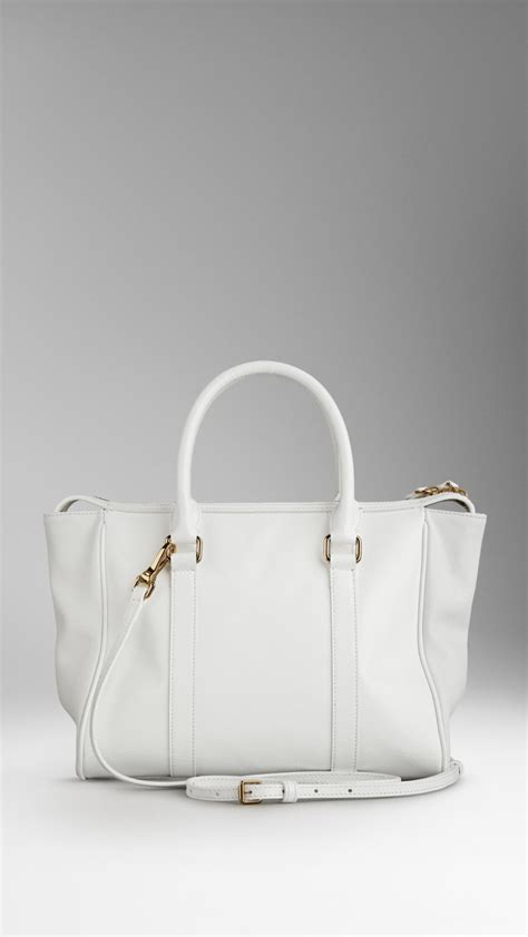 white leather burberry bag